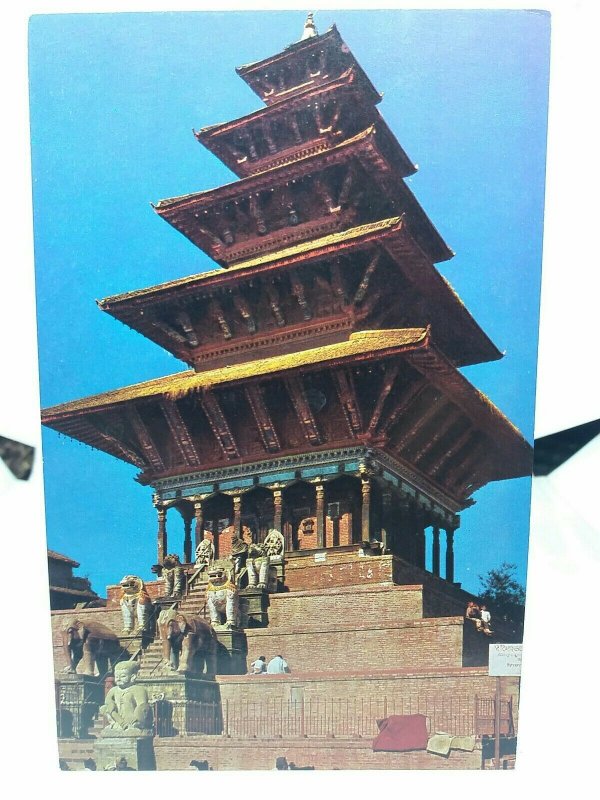 Nyatpola Temple Bhaktapur Nepal Photo by Mr M Hirano Vintage Postcard