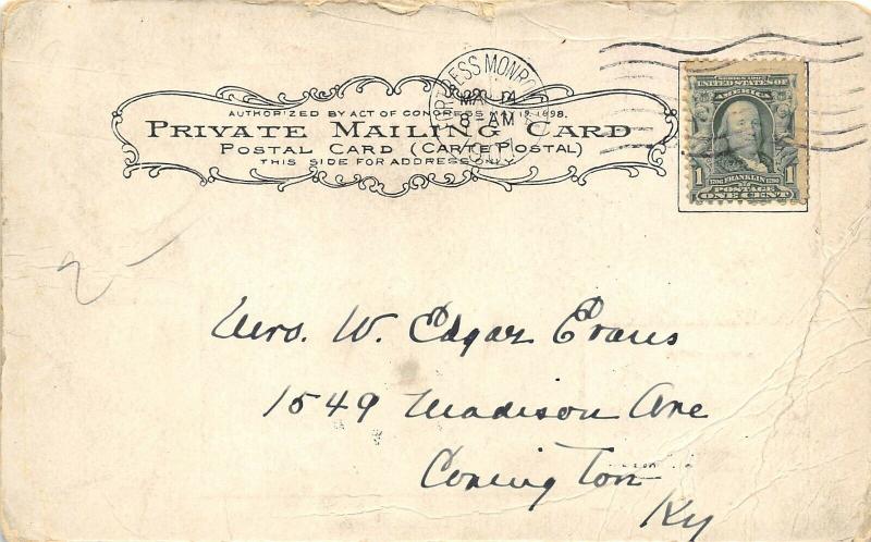Fortress Monroe Virginia 1907 Private Mailing Card Postcard Hotel Chamberlain 