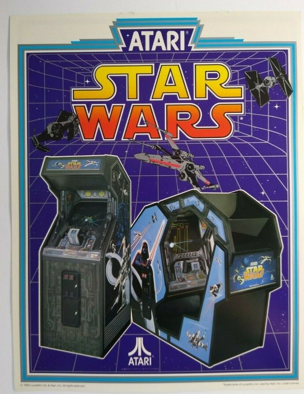 Star Wars Atari Arcade FLYER Original 1983 Video Game Art Print Retro Space Age