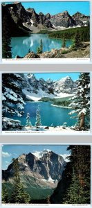 3 Postcards BANFF NATIONAL PARK, Canada ~ MORAINE LAKE Mt. Temple c1970s -4x6