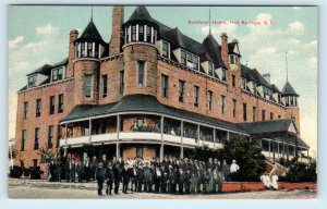 HOT SPRINGS, SD ~ Old Soldiers in Front of SOLDIERS HOME c1910s   Postcard
