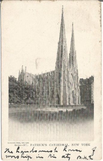 Saint Patrick's Cathedral New York UDBPC Undivided Back Postcard 1905 Vintage