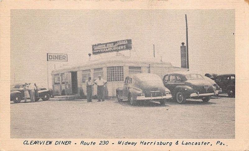 Midway Harrisburg & Lancaster PA Clearview Diner Postcard