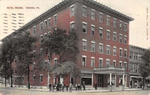 Indiana Pennsylvania Hotel Moore Street View Antique Postcard K38603