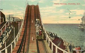 1912 Amusement Scenic Railway Roller Coaster Charlotte New York postcard 11270