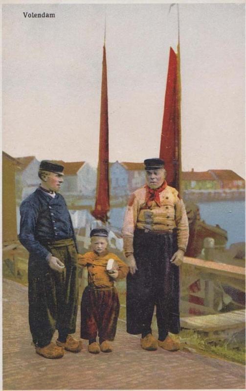 Volendam Boy Scout Type Uniform Military Ship Sailor Man Child Holland Postcard