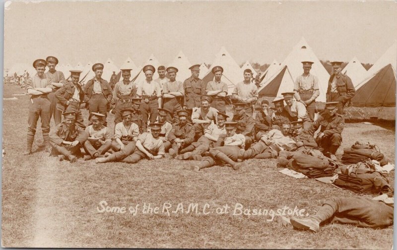 RAMC Royal Army Medical Corps Basingstoke Hampshire Military RPPC Postcard H61