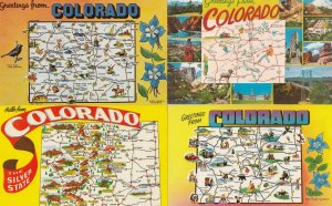 Greetings From Colorado 4x Mint Flower Map Postcard s