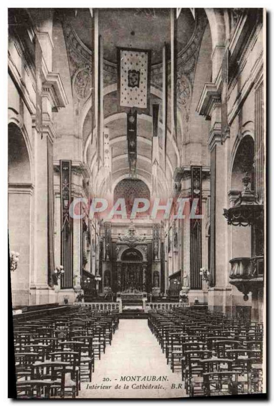 Old Postcard Montauban Cathedral of the Interieur