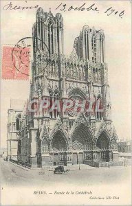 Old Postcard Reims Facade of the Cathedral