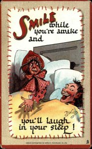Dwig Smile While You're Awake Tuck Butter-Krust Bread Ad Vintage Postcard