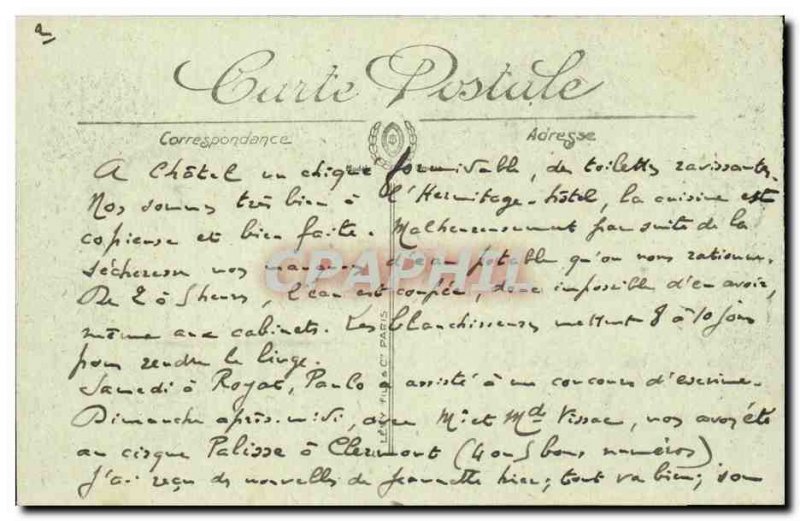 La Bourboule Postcard Old Hydrotherapy Source Choussy Perriere