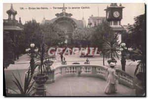 Old Postcard Evian les Bains Terrace from Source Cachat