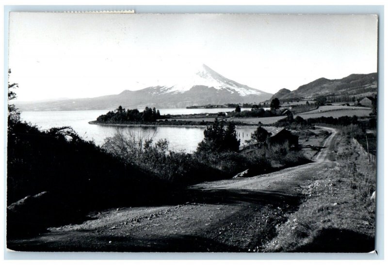 c1930's View of Mountains River Highway Puerto Yaras Chile RPPC Photo Postcard