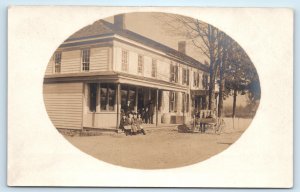 RPPC General Store Pickle Barrel Donkey Wagon Real Photo Postcard