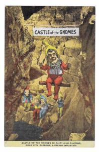 Fairyland Gardens Castle of Gnomes Lookout Mountain Rock City GA Linen Postcard