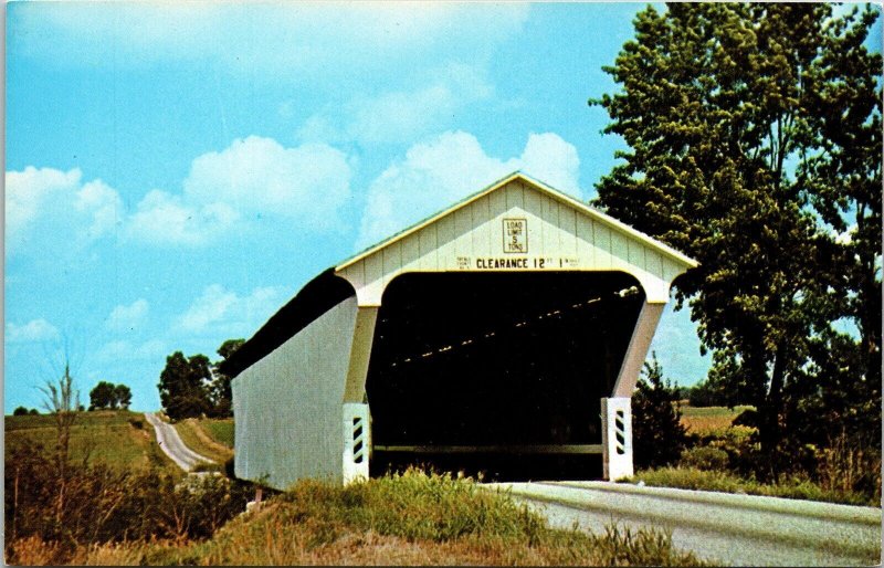 Beam Bridge Preble County Ohio OH Covered Postcard VTG UNP Koppel Vintage Unused 