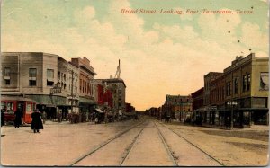 Vtg Texarkana Texas TX Broad Street View Looking East 1910s Old Antique Postcard