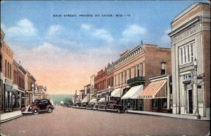 Prairie Du Chien Wisconsin WI Main St. 1940s Postcard