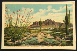 Postcard Used Superstition Mountain & Desert El Paso TX LB