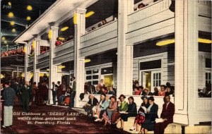 Vtg Old Clubhouse Derby Lane Greyhound Track St Petersburg Florida Fl Postcard