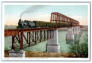 c1910 Santa Fe Bridge Over Missouri River Sibley Missouri Fred Harvey Postcard 