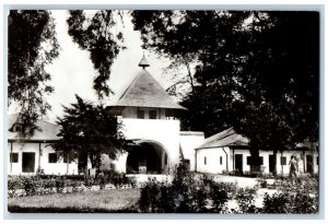 Golești Romania Postcard Museum Building Entrance c1950's Vintage RPPC Photo