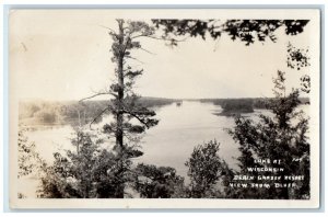 1920 Lake Wisconsin Beach Garden Resort Bluff Vintage Posted RPPC Photo Postcard