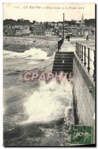 Old Postcard Le Havre Big Time is the North dike