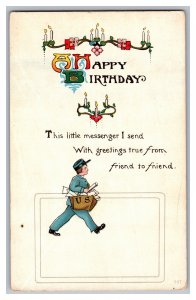 Postcard A Happy Birthday Little Messenger U. S. Postman 