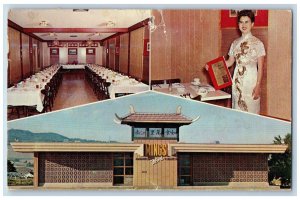 Missoula Montana Postcard Ming Restaurant American Chinese Food Multiview 1966