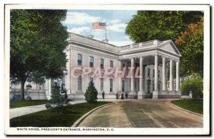 Old Postcard White House Entrance Presidents Washington