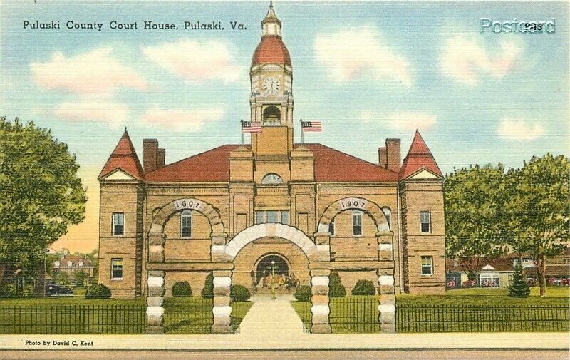 VA, Pulaski, Virginia, County Court House, Ashville Post Card No. 72222 United States