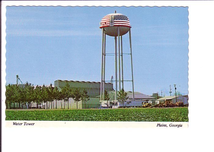 Water Tower, Plains, Georgia, Painted for Bicentennial 1976