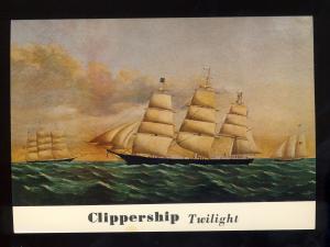 Clippership Twilight Postcard, Mystic Seaport, Connecticut/CT Oil Painting