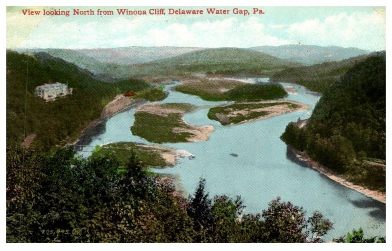 Pennsylvania Delaware Water Gap,   View looking North from Winona Clliff
