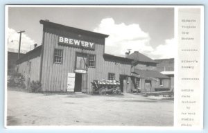 RPPC VIRGINIA CITY, Montana MT ~ Historic GILBERT'S BREWERY ca 1950s Postcard