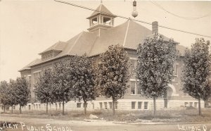 H31/ Leipsic Ohio RPPC Postcard 1908 Putnam County New Public School