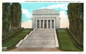Vintage Postcard 1920's Lincoln Memorial Hall Lincoln Farm Hodgenville Kentucky