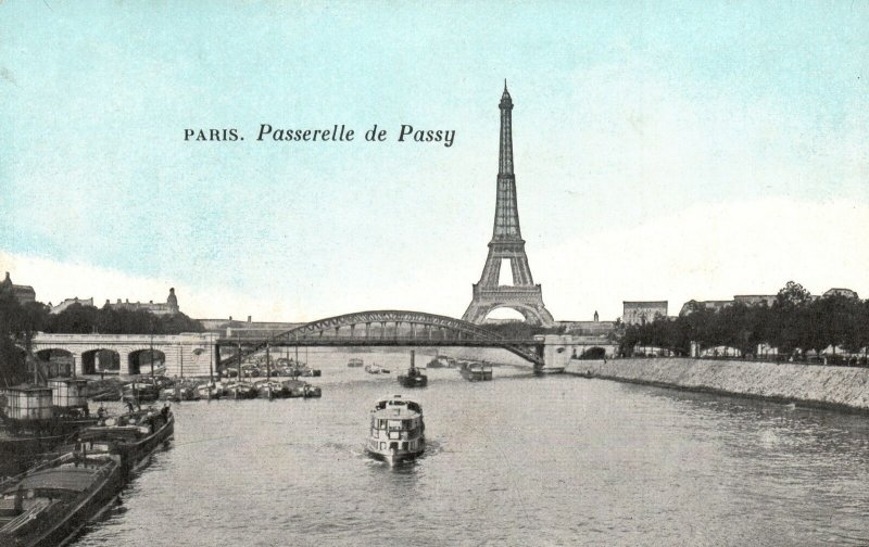 Vintage Postcard Passerelle De Passy Paris France