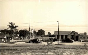 Belfast ME Penobscot Bay Cabins Esso Gas Station Real Photo Postcard