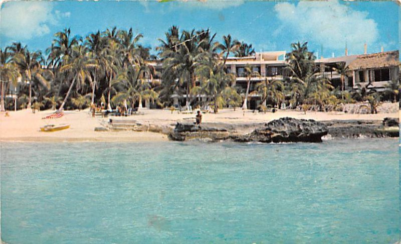 Playa del Hotel Cozumel Mexico Tarjeta Postal 1971 