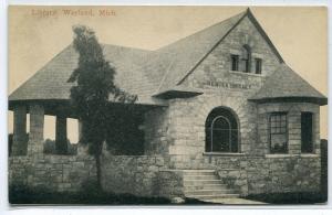 Library Wayland Michigan 1910c postcard