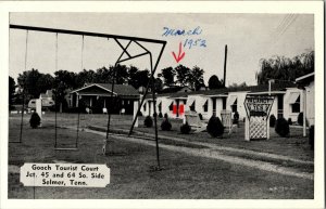 Gooch Tourist Court, Junction 45 and 64, Selmer TN Vintage Postcard J59