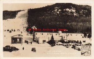 Canada, Quebec, Jasper, RPPC, Ski Lodge, Skiing