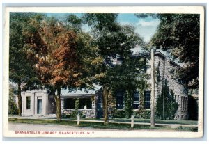 1921 Skaneateles Library Trees Exterior Scene New York NY Vintage Postcard