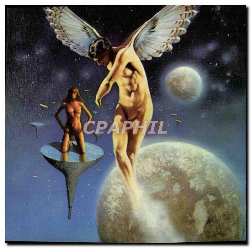 Postcard Modern Naked erotic Woman Illustrator Icarus Marcel Laverdet 1978 Angel