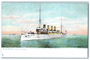 c1905 US Navy Cruiser Columbia Steamer Ship Raphael Tuck Sons Unposted Postcard