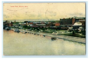 Levee Park 1908 Winona Minnesota Fremont Nebraska Antique Postcard 