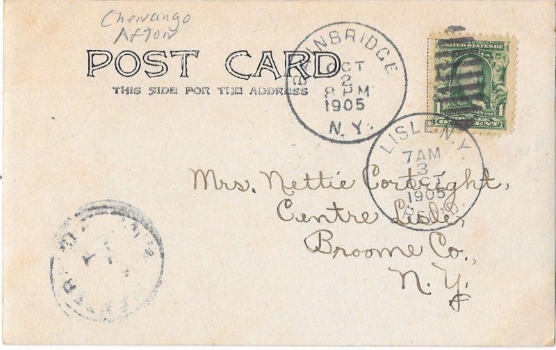 RPPC North Main Street - Afton New York - Real Photo NY 1905 Postcard UDB